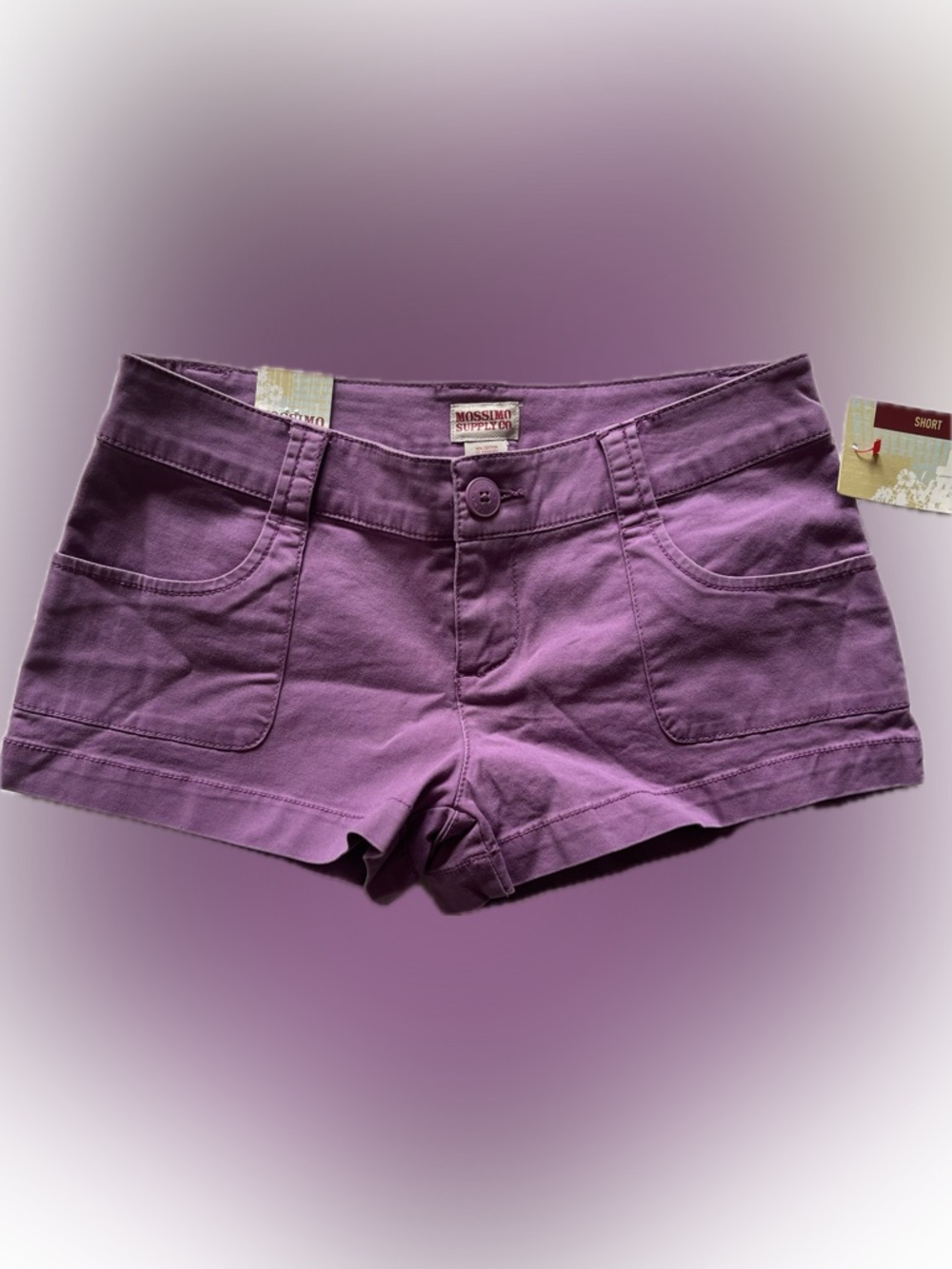 Mossimo Supply Co. Lavender Cotton Blend Women's Shorts Low Rise
